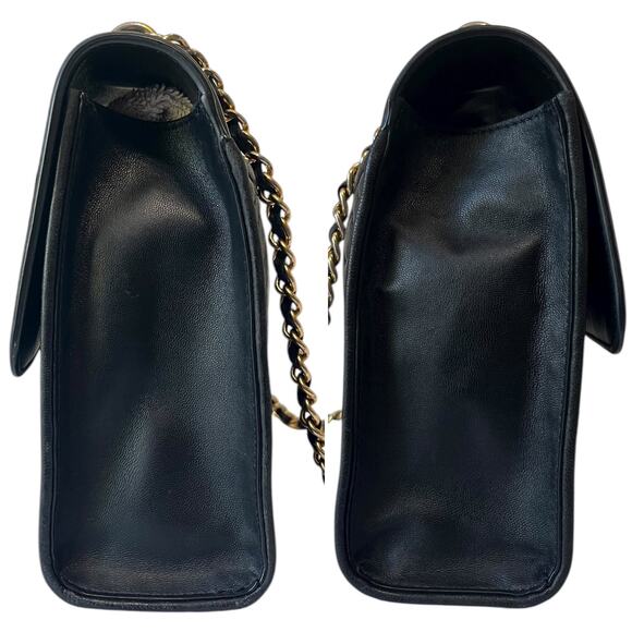 Tory Burch Fleming Leather Convertible Shoulder Bag Crossbody Black Quilted - Picture 11 of 12